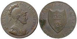 Großbritannien, Halfpenny 1791, Hampshire Portsmouth