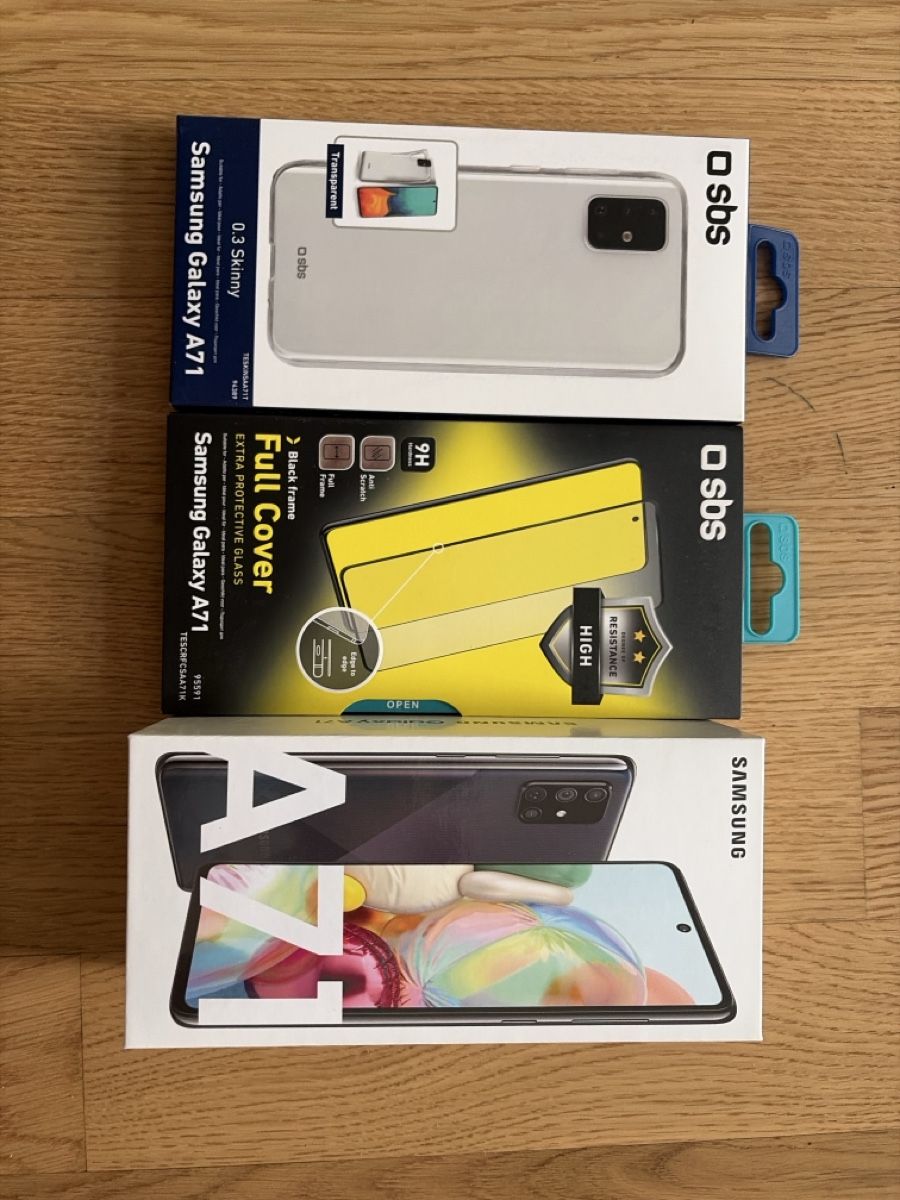 Samsung Telefoni cellulari / Smartphones: Samsung Galaxy A71: Schutzglas + Hülle, Neu – Nuovo e nell'imballaggio originale da Basel venduto da eli_n5yh