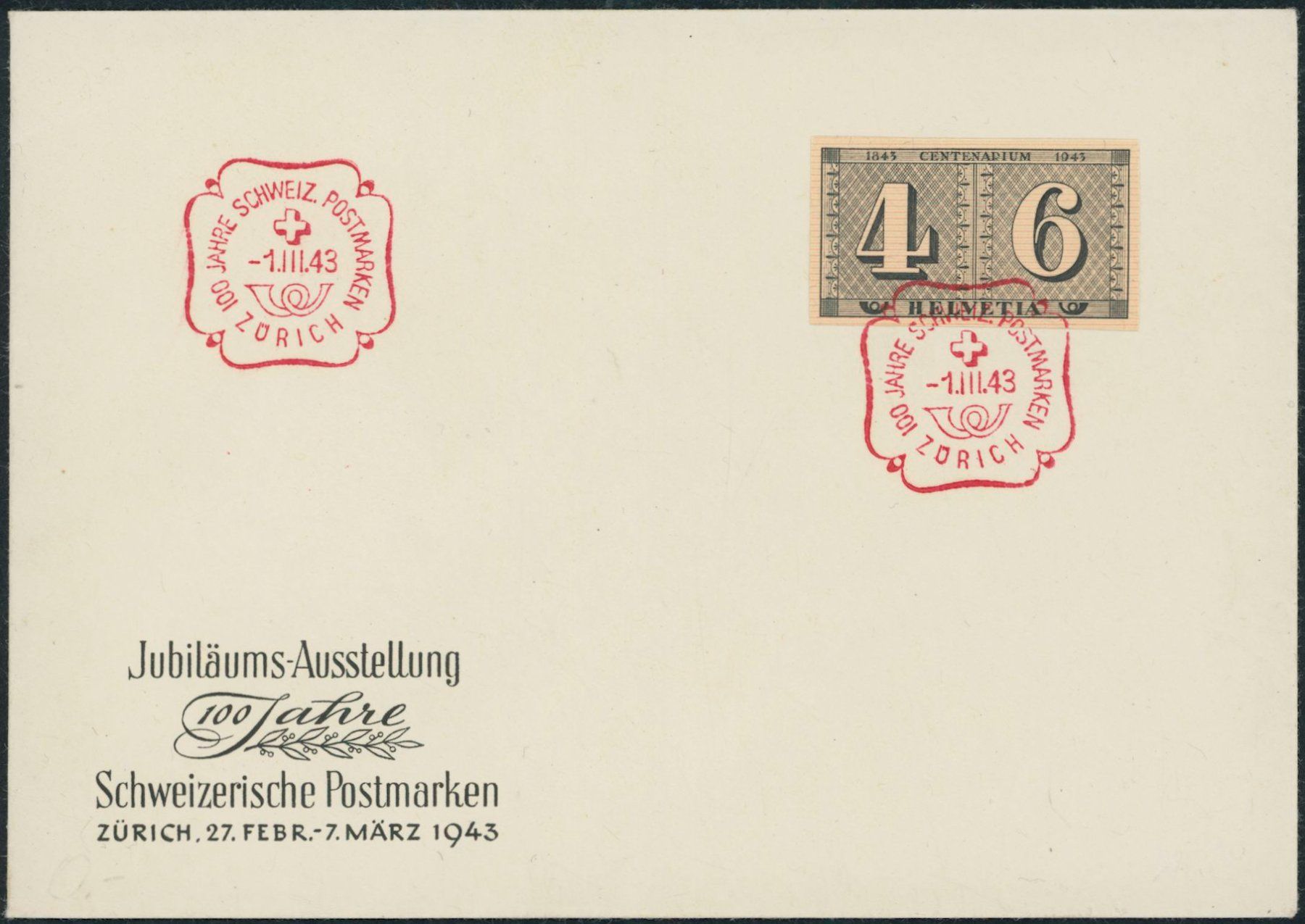 Alle Briefmarken: 1943 - Briefmarke - Brief - Sonderstempel – Gebraucht aus Schindellegi von leecollect