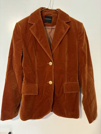 Vintage Samt Velour Blazer Gold Knöpfe Herbst