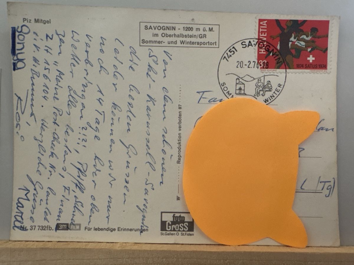 Cartoline postali: AK von Piz Mitgel / Savognin – Usato da Rümlang venduto da Kartenpost1 1