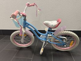 Kinderfahrrad blau rosa mit Korb 16 Zoll guter Zustand