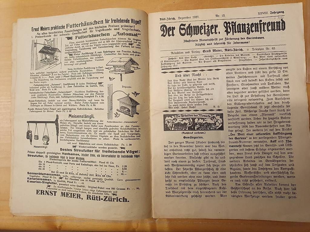 Riviste & Magazine: Zeitschrift Der Schweizer Pflanzen-Freund 1927 – Usato da Maschwanden venduto da ruth07 4
