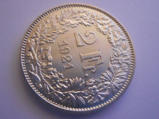 Tutti le monete: 2 Fr.  1921 unz – Nuovo (secondo la descrizione) da Kriegstetten venduto da pizlad2010 1