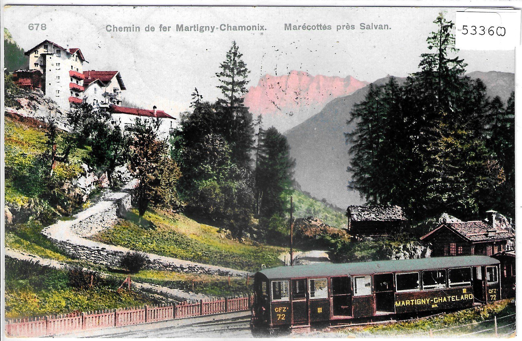 Cartoline postali: Chemin de fer Martigny-Chamonix - Marecottes pres Salvan – Usato da Ettingen venduto da Kartenplanet