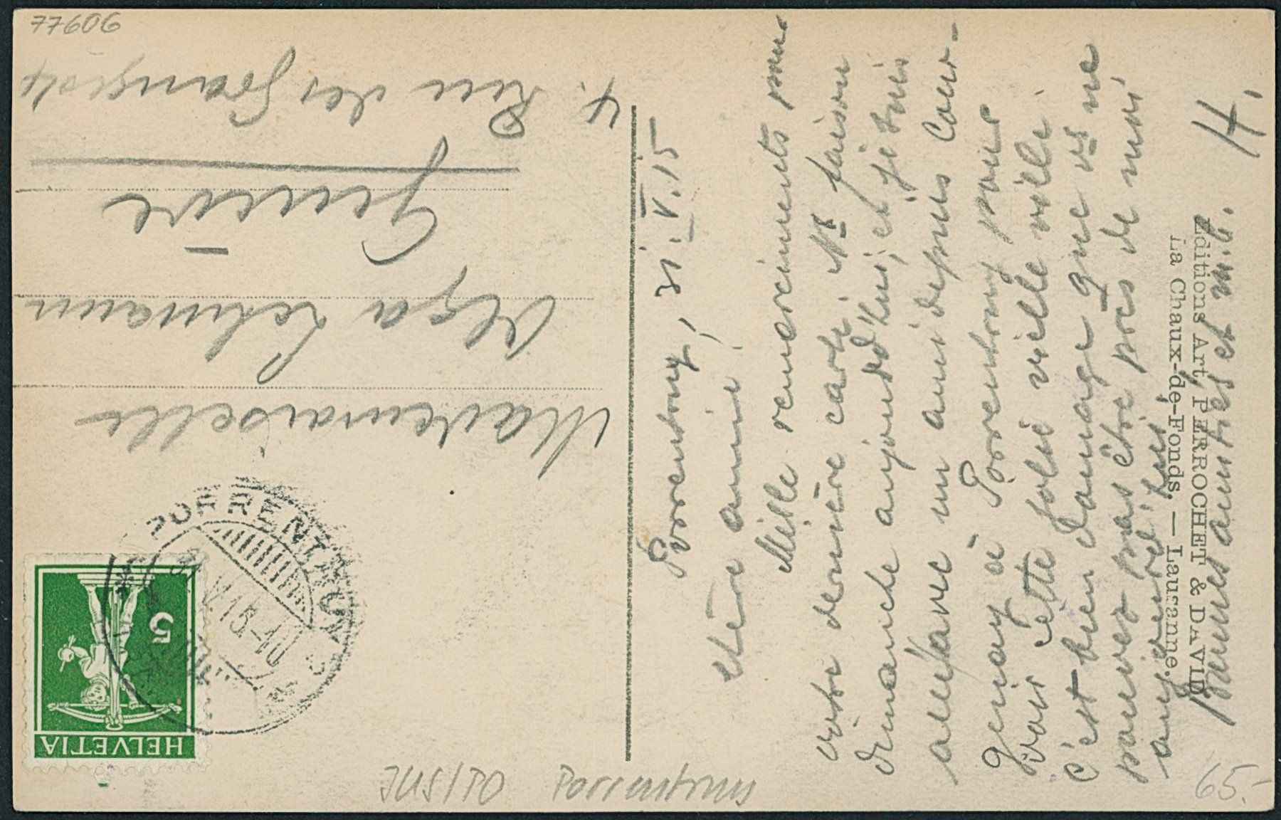 Cartoline postali: JUS Porrentruy – Usato da Schindellegi venduto da leecollect 1