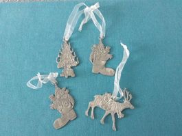4 Zinn Weihnachts Anhänger