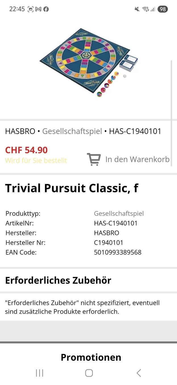 Hasbro Giochi: Trivial Pursuit Classic Master Edition – Nuovo (secondo la descrizione) da Pratteln venduto da madi1990 1