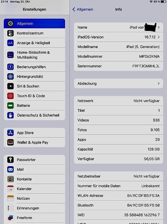 Tablet PC: iPad 5 Bildschirm gesprungen – Usato da Olten venduto da Maexu1 1