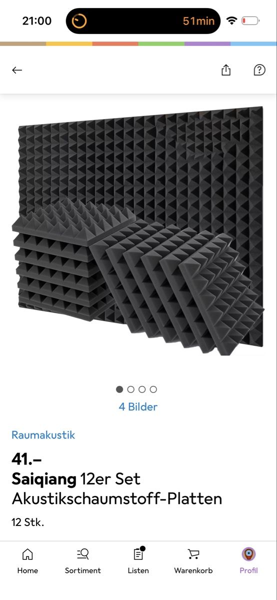 Altri accessori: Akustikschaumstoff-Platten – Nuovo (secondo la descrizione) da Zürich venduto da ano_2sf8