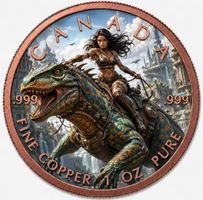 1 OZ Kupfermünze Canada "Amazone Dino Reiterin"