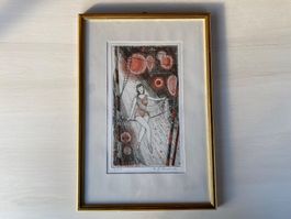 schöne Lithographie Artistin im Zirkus von Hans Gschwind
