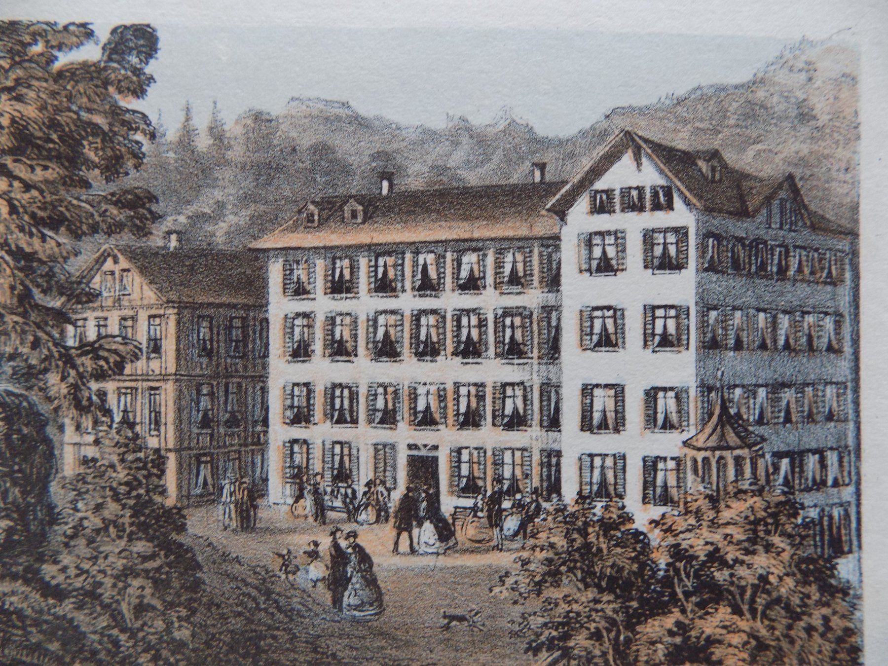 Incisioni: Bad Weissenburg getönte Lithographie – Usato da Risch venduto da Antikfee 4
