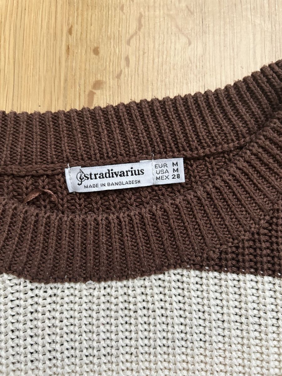 Stradivarius Maglioni & Felpe: Stradivarius Brown & White Striped Sweater - Size Medium – Usato da Oberwil BL venduto da agne.ooo 2