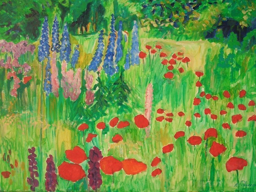 Dipinti: Adriano Passardi  -  Sommerblumen am Waldrand – Usato da Muri b. Bern venduto da Bergschlufi