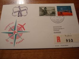 Erstflug 1962 Zch-Amsterdam, Swissair Caravell, Marken FL