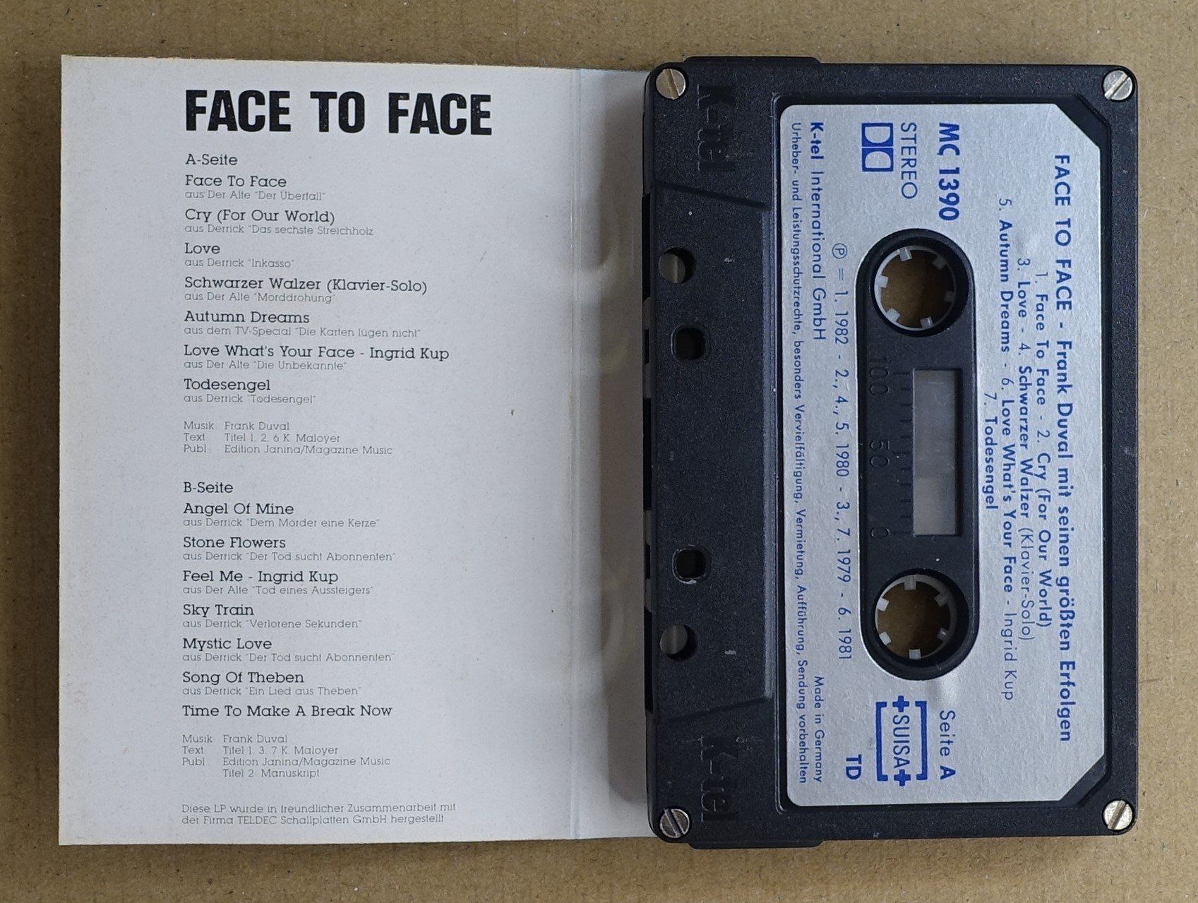Musicassette: Frank Duval – Face To Face – Usato da Sessa venduto da discoverymedia 1