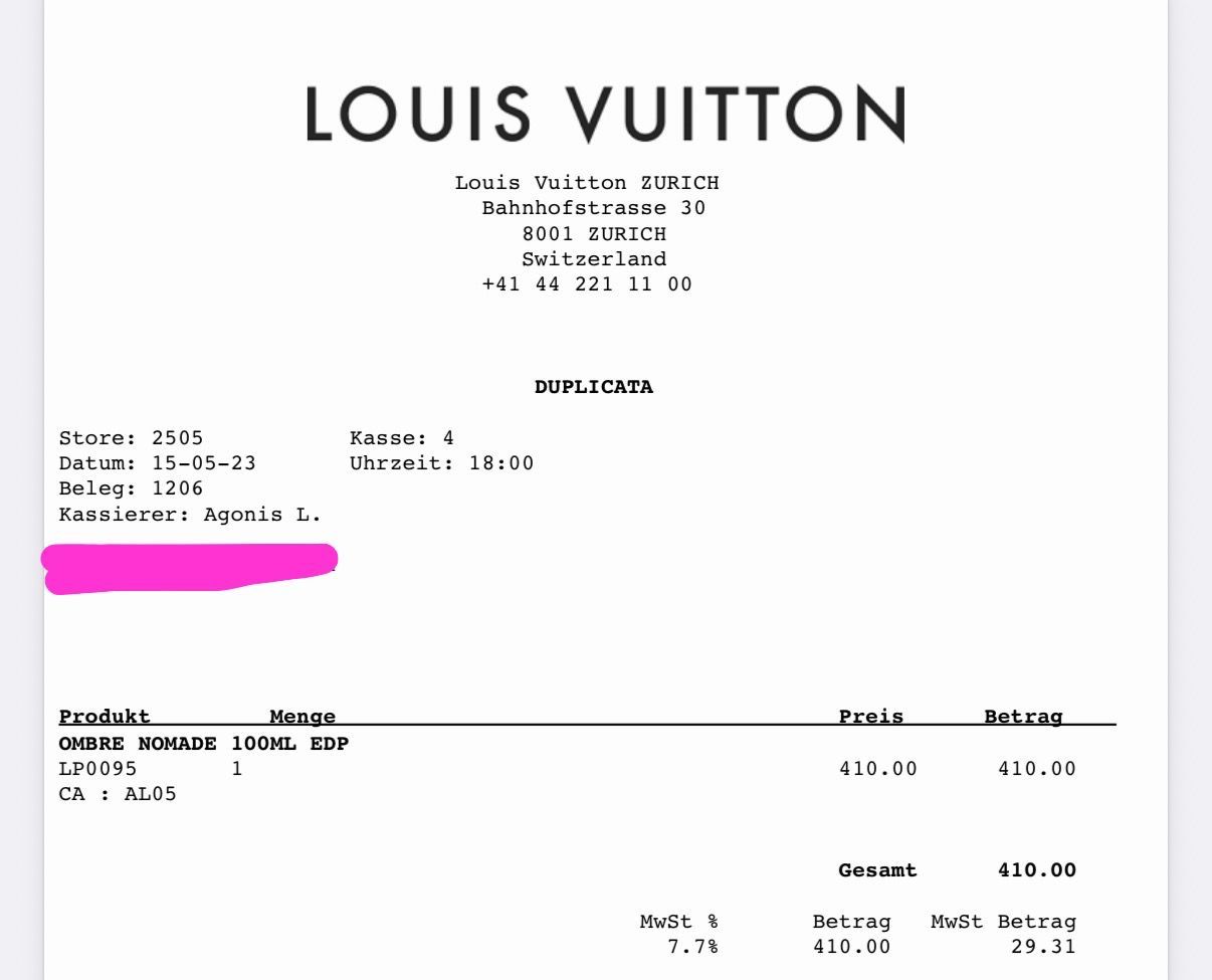 Louis Vuitton Profumi & Eau de Toilette: Louis Vuitton Ombre Nomad Parfum mit Rechnung – Usato da Bülach venduto da fati_fcz1896 3