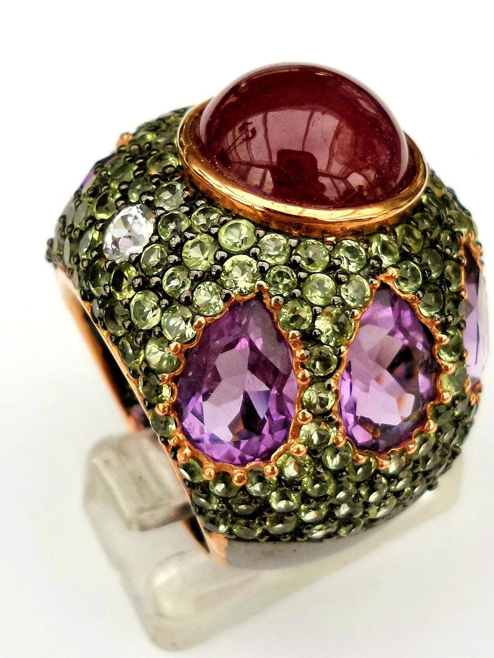 Anelli: Edler Ring mit Rubin, Amethyst, Peridot – Nuovo (secondo la descrizione) da Zürich venduto da Bieter04 1