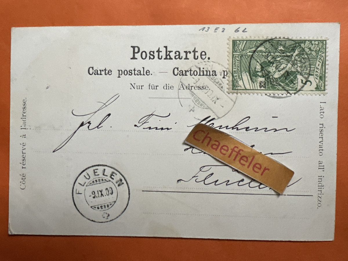 Cartes postales: 1900 Blick auf Mittel- und Ruchenglärnisch – D'occasion à Zürich par Chaeffeler 1