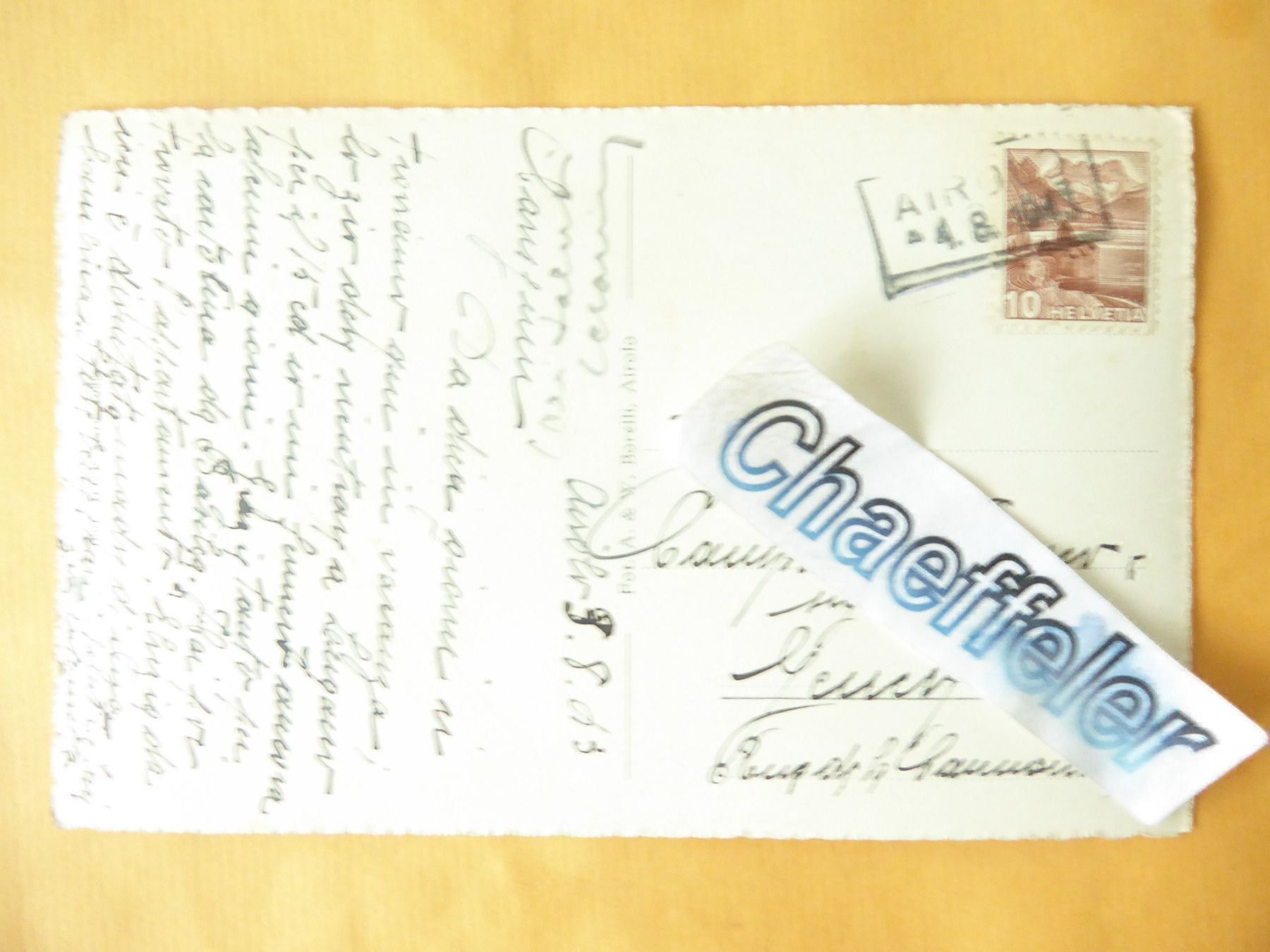 Ansichtskarten: 1943  844 Airolo – Gebraucht aus Zürich von Chaeffeler 1