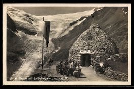 AK Poschiavo, Gasthaus Sassal Masone, Keller mit Palü-Gletsc