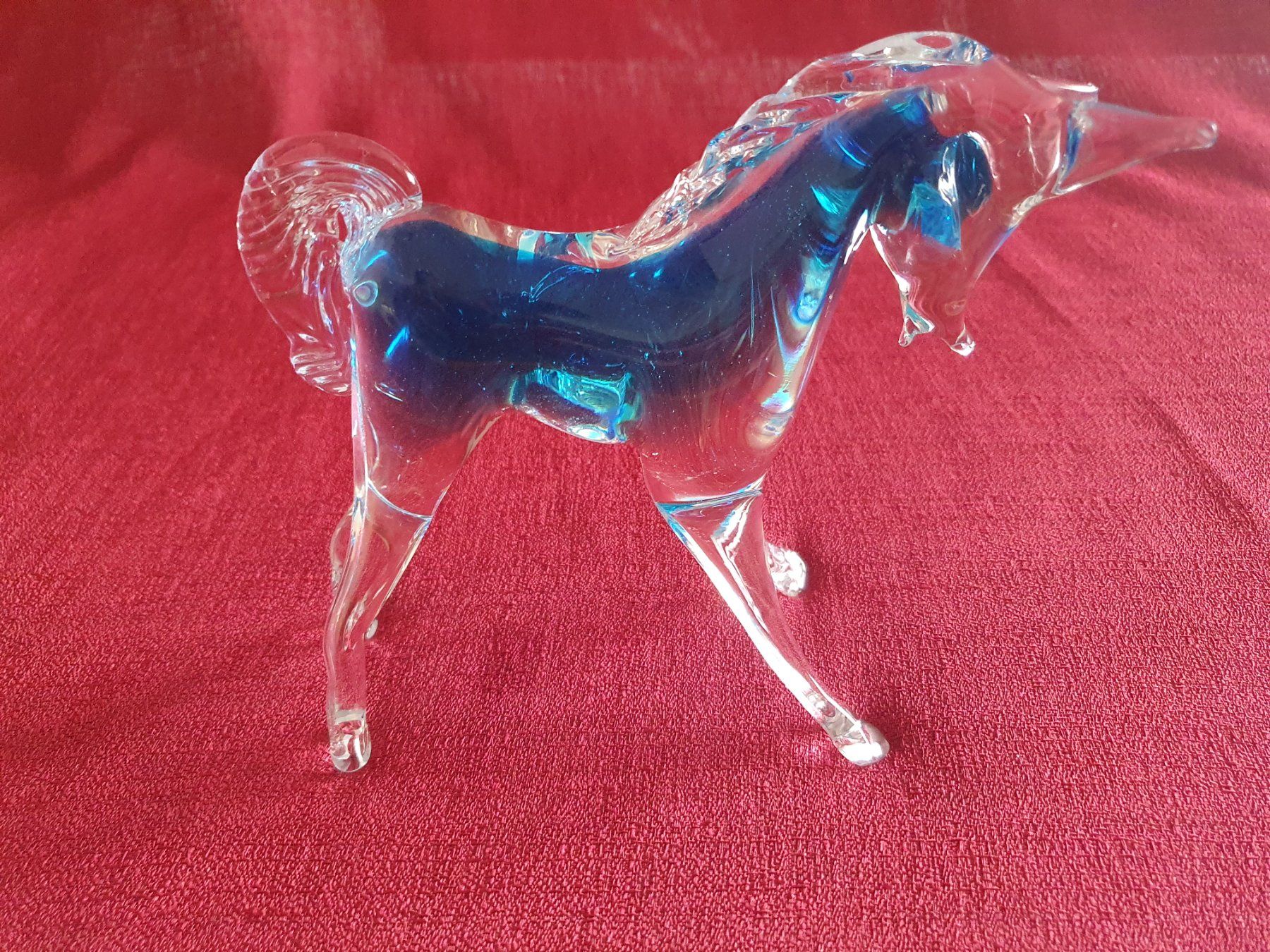Statuette: Wunderschöne Blaue Pferde Figur aus Glas – Usato da Abtwil AG venduto da MaVo.0710 1