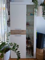 Wohnzimmerschrank / Vitrine weiss mit Glasfront