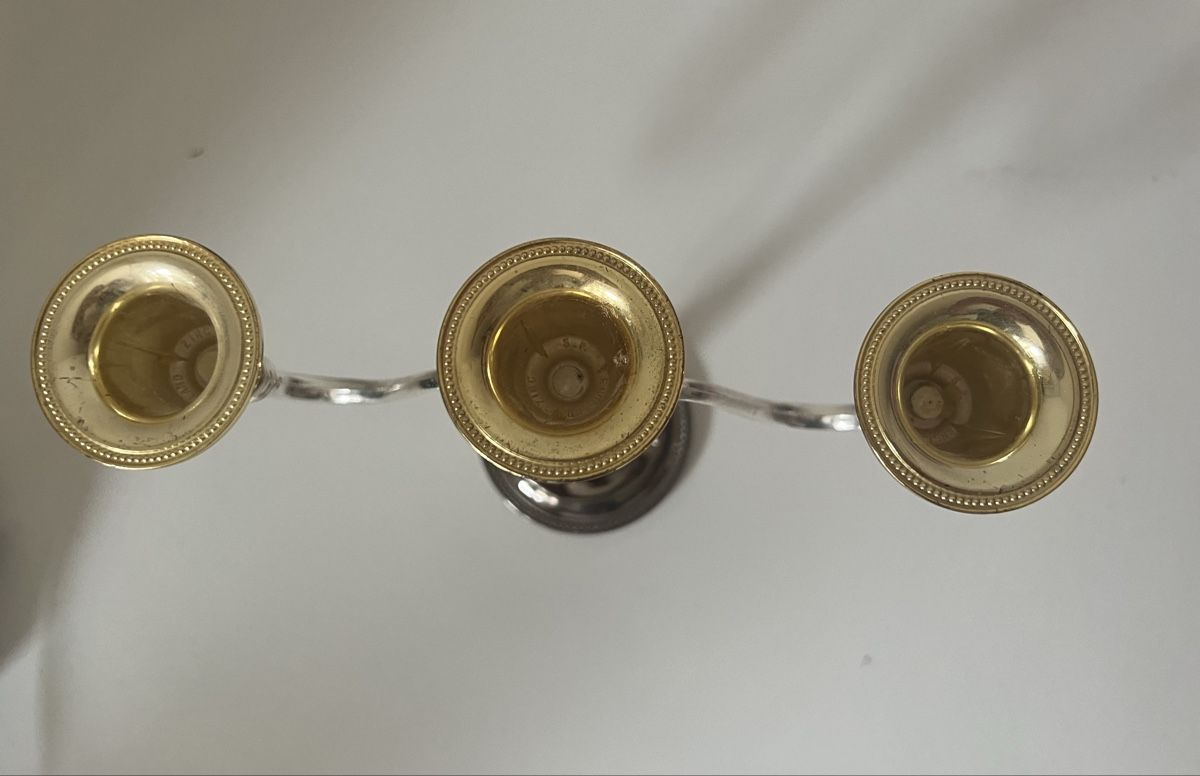 Kerzenständer: Elegant Three-Arm Candelabra, Gold & Silver Tones – Gebraucht aus Zürich von Vma_reuse 1