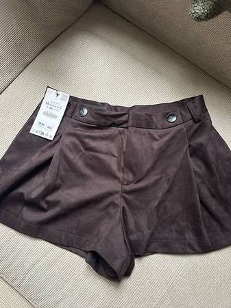 Short Zara marron velours