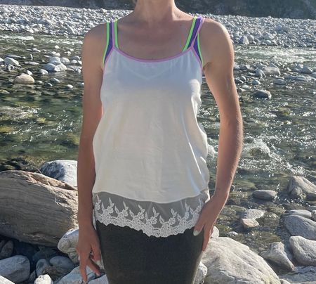 Calzedonia Top di cotone con bel pizzo-nuovoS/M-per vacanze
