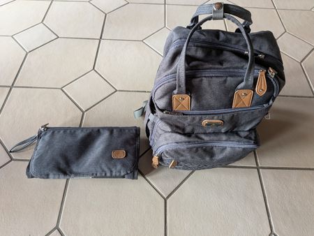 Dikaslon Wickelrucksack (grau, Jeans-Look), inkl. Wickelunte