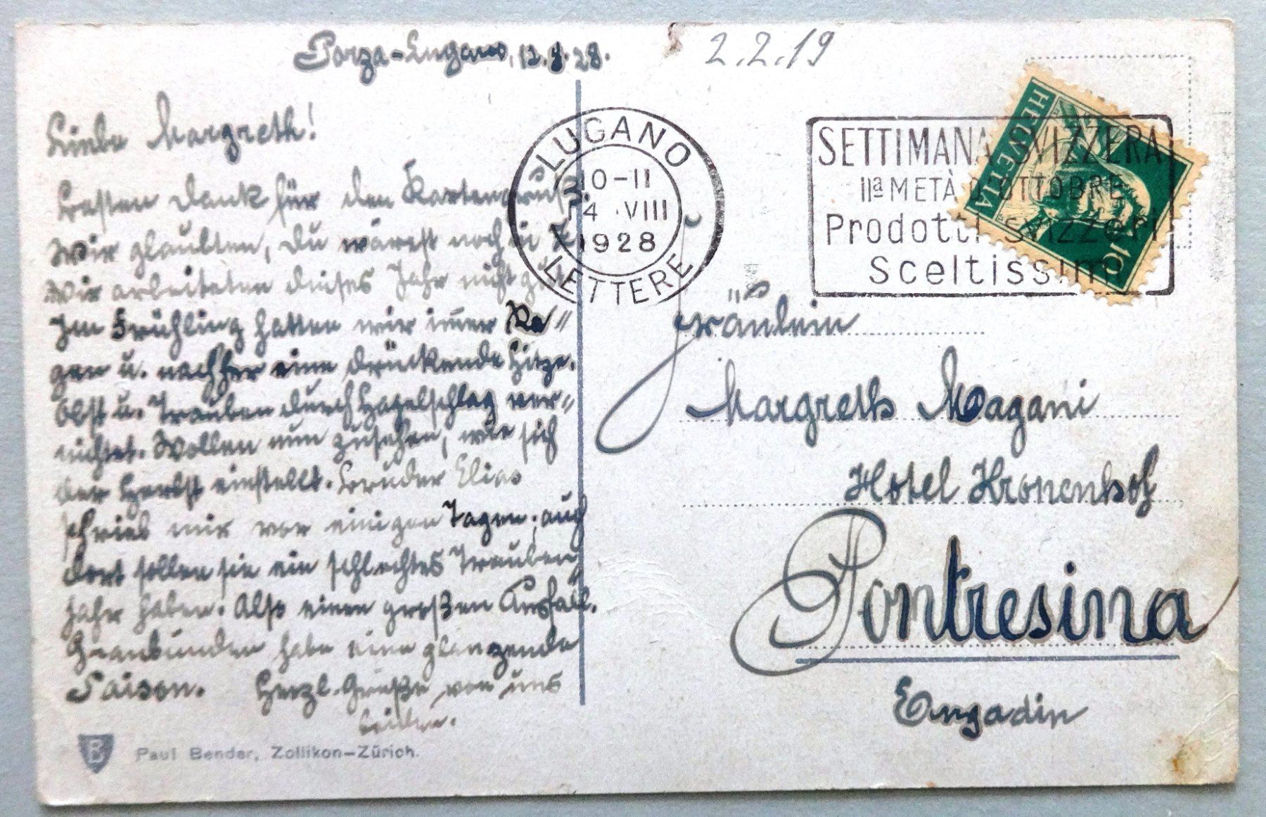 Cartoline postali: Lugano - Paradiso – Difettoso da Fétigny venduto da Billy2miny 1