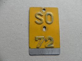Mofanummer Mofa Nummer SO 72 Solothurn 1972 Töffli Geschenk