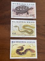 Briefmarken Burkina Faso Reptilien Schildkröte Schlange 1995