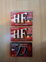 3 Audiokassetten Sony HF 60 und TDK D 60 Neu OVP