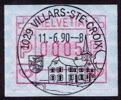 ATM 7Ax_Werbe-VO K 1255_1029 VILLARS-STE-CROIX_11.6.90 ET !