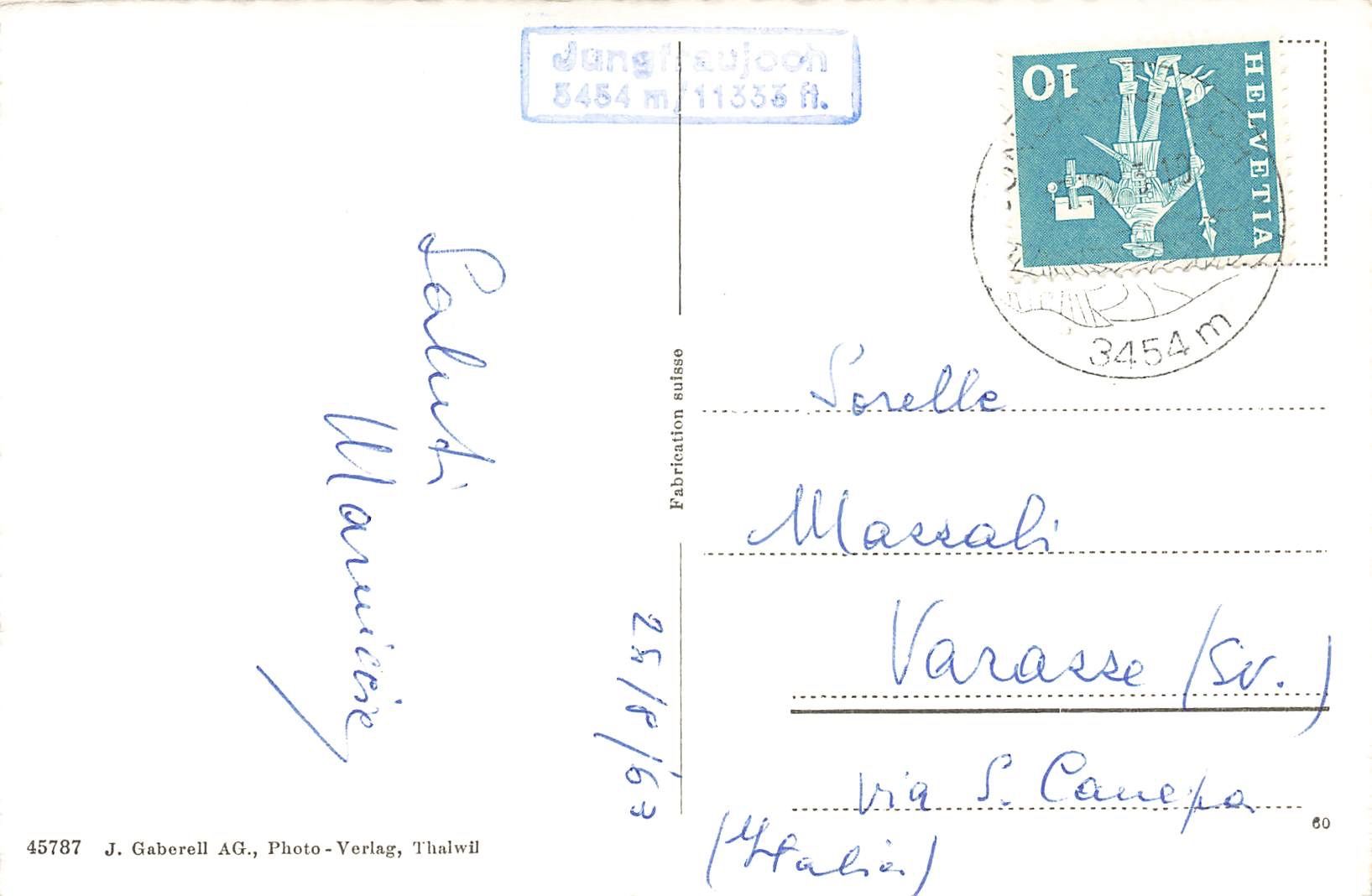 Cartoline postali: Jungfraujoch (BE) Sphinx-Observatorium – Usato da Biasca venduto da Blenio71 1