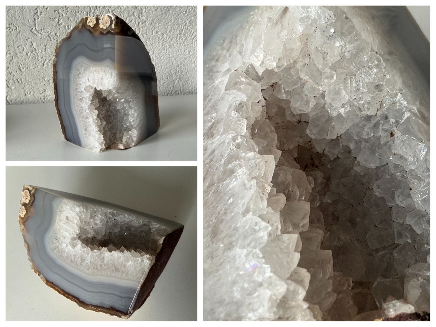 Minerali & Pietre curative: Achat-Geode mit polierter Frontseite, 1,2 KG – Usato da Altnau venduto da mar_kfk2