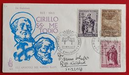 VATIKAN APOSTEL CYRILL & METHOD FDC RIGI KALTBAD SCHWYZ 1963