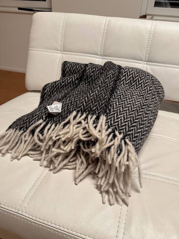 Decken: KidHemtex 100% Wool Grey Herringbone Throw Blanket Decke – Gebraucht aus Schübelbach von Rahnmont 3