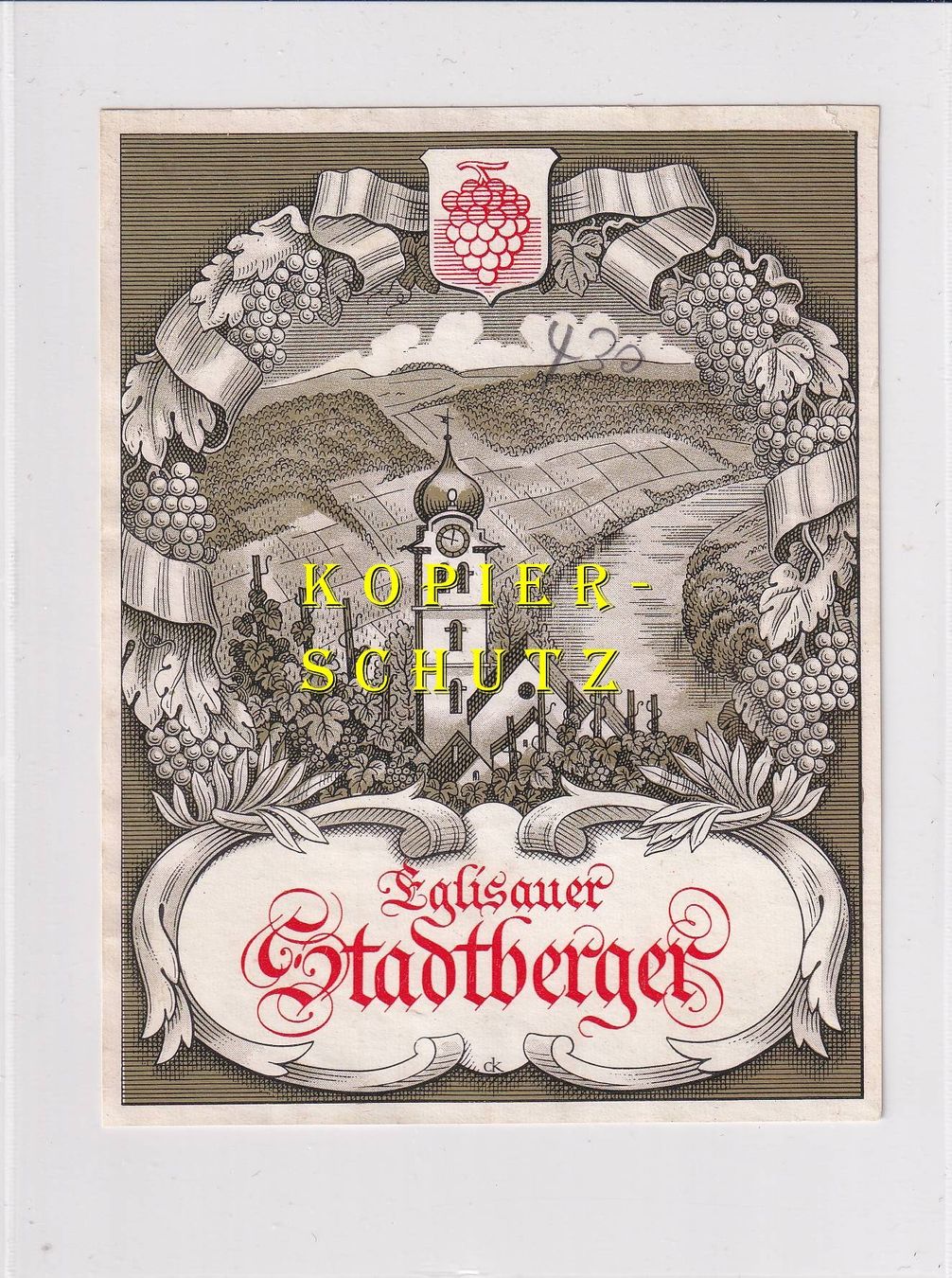 Carta: Etikette - Eglisauer Stadtberger /bd – Usato da Hombrechtikon venduto da Rudolf07