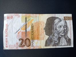 20 Tolar Slowenien Banknote - 1992 - Seltenes Sammlerstück!