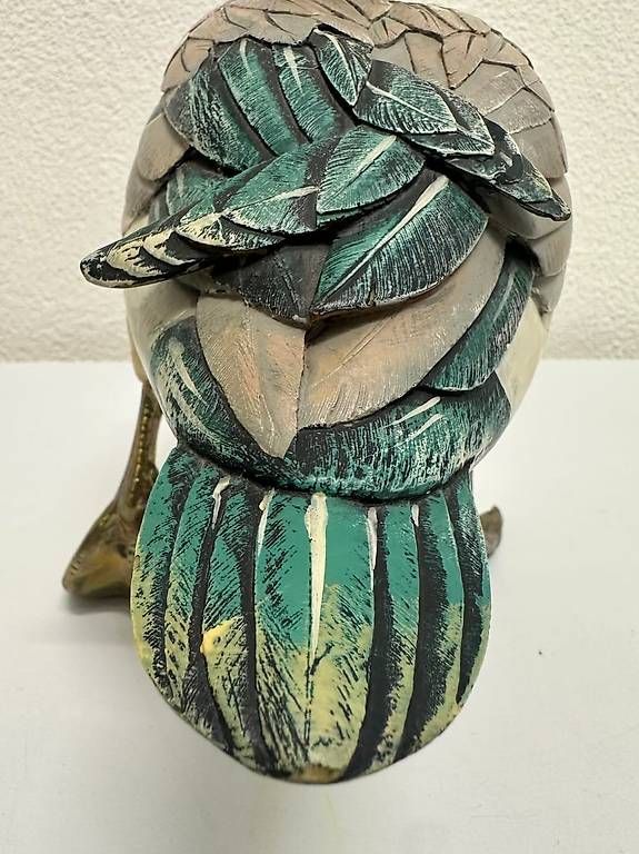 Statuette: Vintage Elli Malevolti Designer Holzente mit Messingdetails – Usato da Obernau venduto da Arche_Noah_Brocki 4