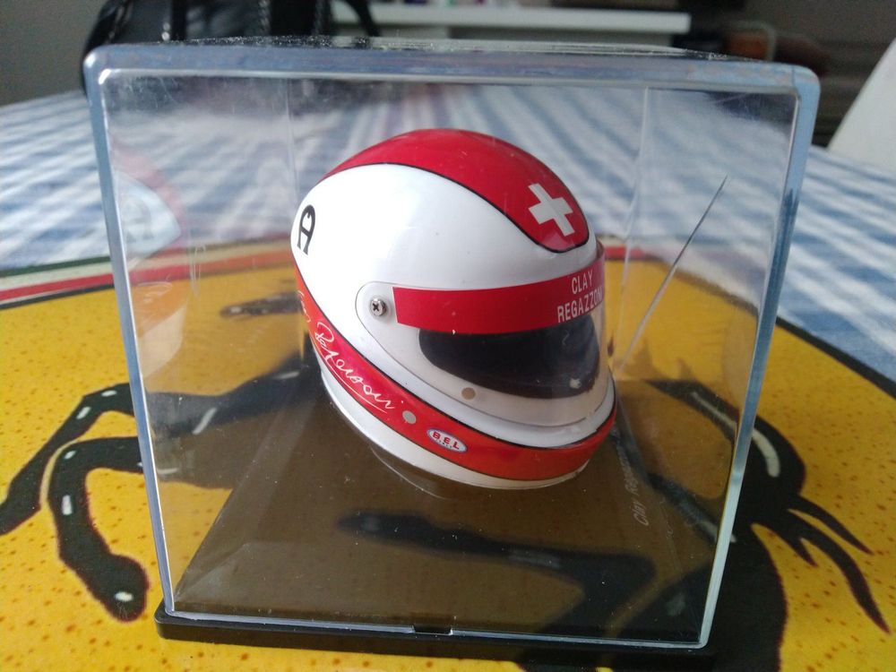 Casque F1 Miniature 1/5 Ferrari Clay Regazzoni 1974 – Spark Pour Centauria, Boîte Vitrine, Collection Officielle