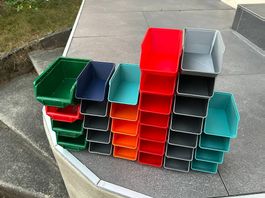 Lagerboxen 3D-gedruckt Fusion360, 32 Stk., bunt