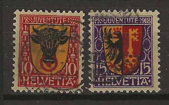 Alle Briefmarken: PJ018 - Pro Juventute 1918 obl. – Gebraucht aus Trélex von Phil_Albert