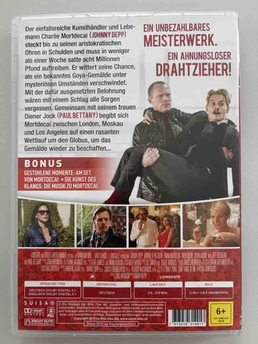Alle DVDs: DVD Mortdecai – Gebraucht aus Ibach von Salem7 1