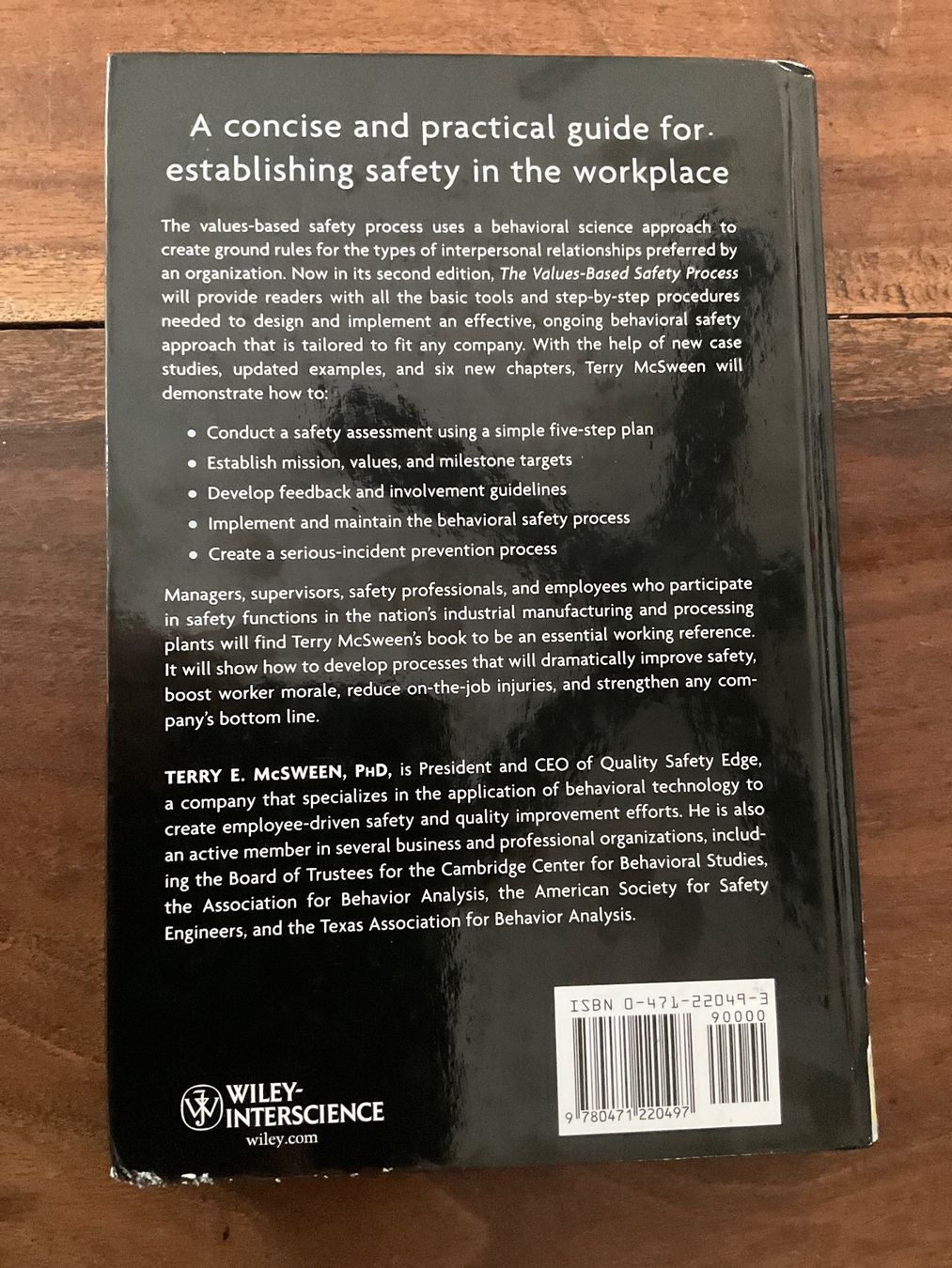 Libri: The Values-Based Safety Process Terry McSween – Usato da Avenches venduto da Lactobacille 5