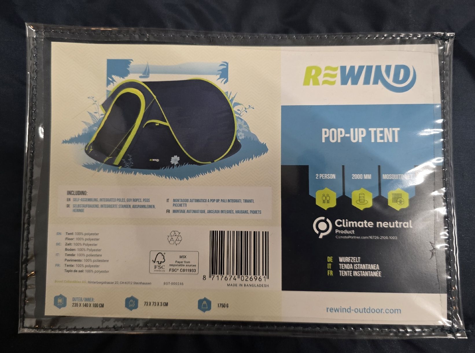 Zelte: Wurfzelt von Rewind – Neu und originalverpackt aus Geroldswil von Churla 2